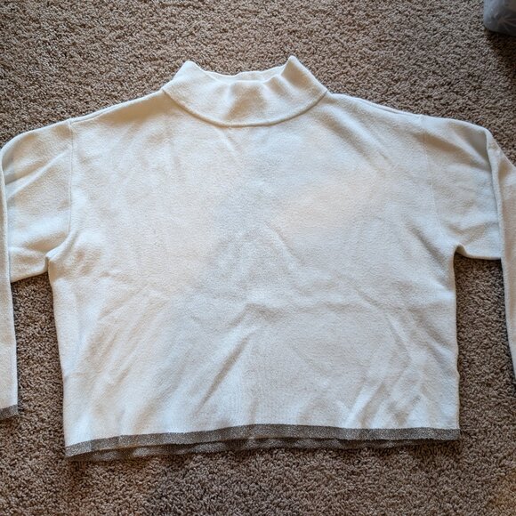 Maeve Sweaters - Maeve Sweater with gold accents sleeve and hem size s